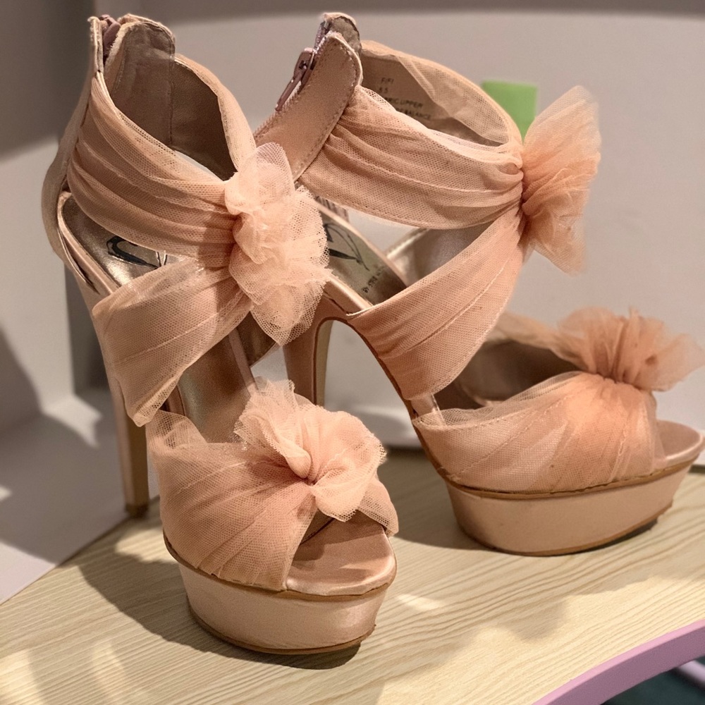 Steve Madden Pink Tulle Fifi Platform